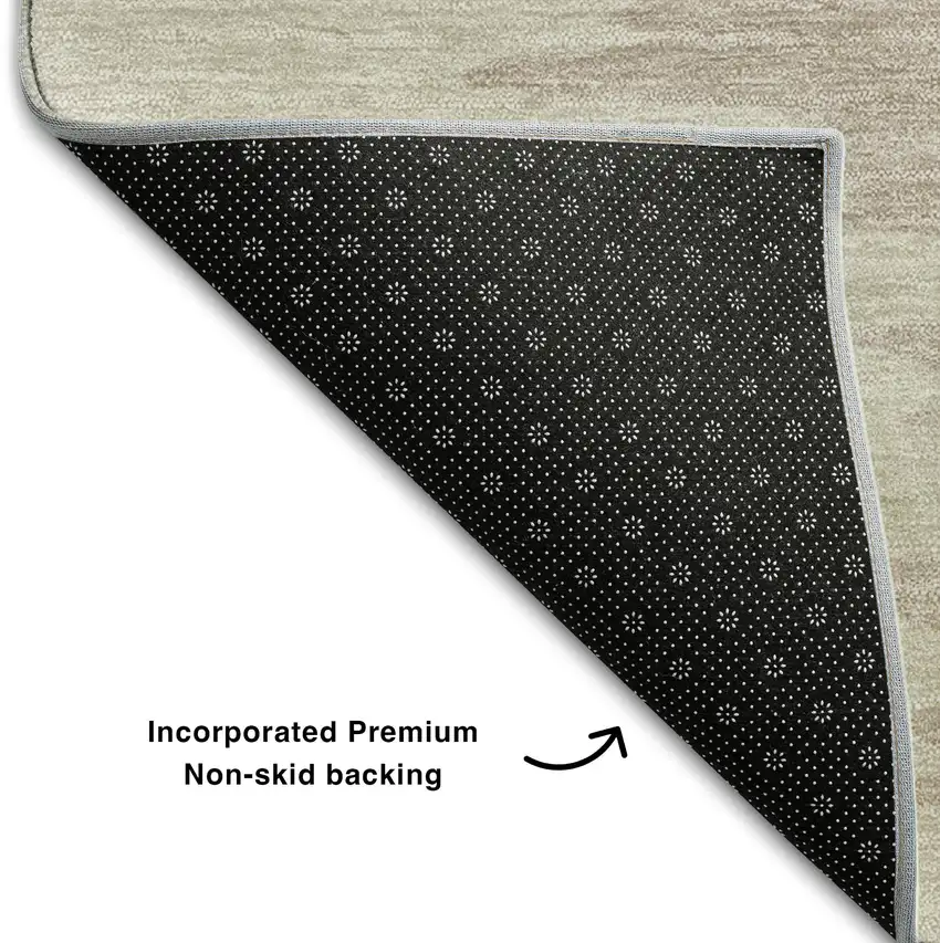 Coffee Beige And Taupe Abstract Washable Area Rug With UV Protection Photo 6