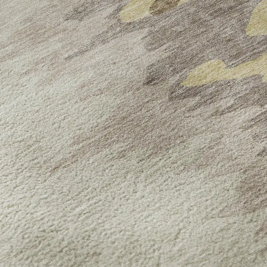 Coffee Beige And Taupe Abstract Washable Area Rug With UV Protection Photo 1