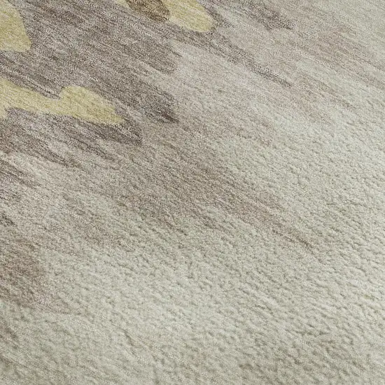 Coffee Beige And Taupe Abstract Washable Area Rug With UV Protection Photo 3