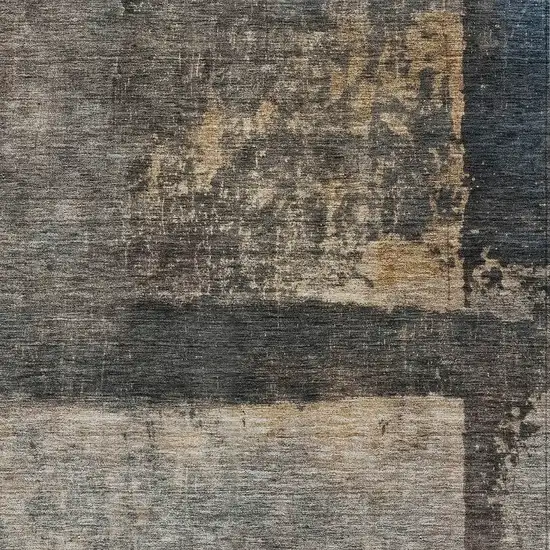 Coffee Black And Beige Abstract Washable Indoor Outdoor Area Rug Photo 4