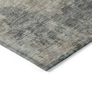 Photo of Coffee Black And Beige Abstract Washable Indoor Outdoor Area Rug