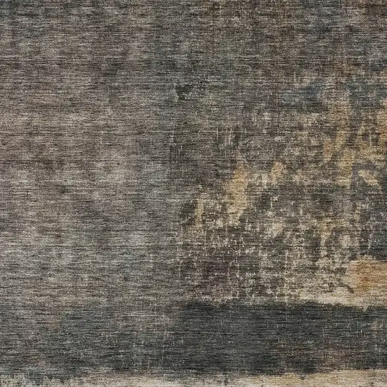 Coffee Black And Beige Abstract Washable Indoor Outdoor Area Rug Photo 6
