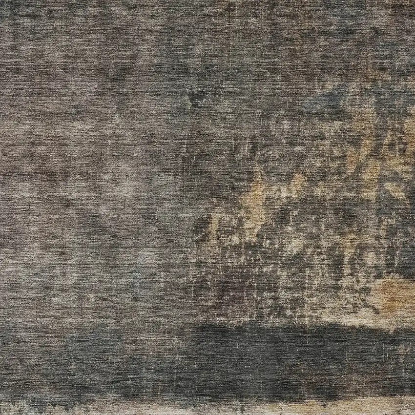Coffee Black And Beige Abstract Washable Indoor Outdoor Area Rug Photo 6