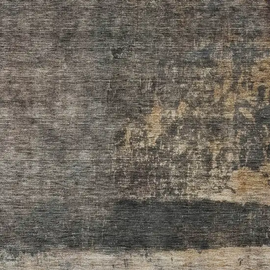 Coffee Black And Beige Abstract Washable Indoor Outdoor Area Rug Photo 6