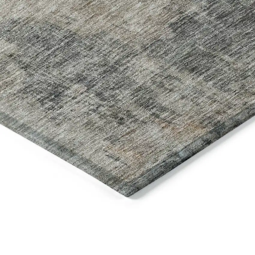 Coffee Black And Beige Abstract Washable Indoor Outdoor Area Rug Photo 5