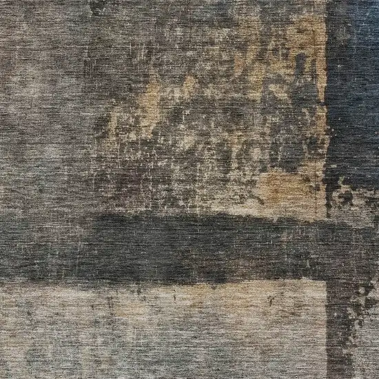 Coffee Black And Beige Abstract Washable Indoor Outdoor Area Rug Photo 6