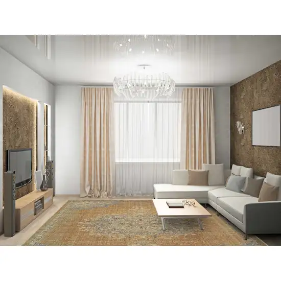 Coffee Brown Machine Woven Floral Medallion Indoor Area Rug Photo 3