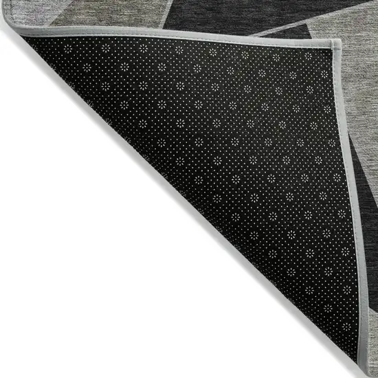 Coffee Charcoal And Gray Geometric Washable Indoor Outdoor Area Rug Photo 5