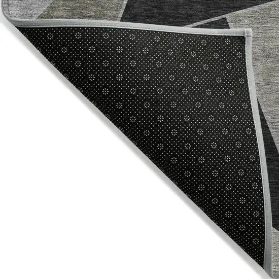 Coffee Charcoal And Gray Geometric Washable Indoor Outdoor Area Rug Photo 3