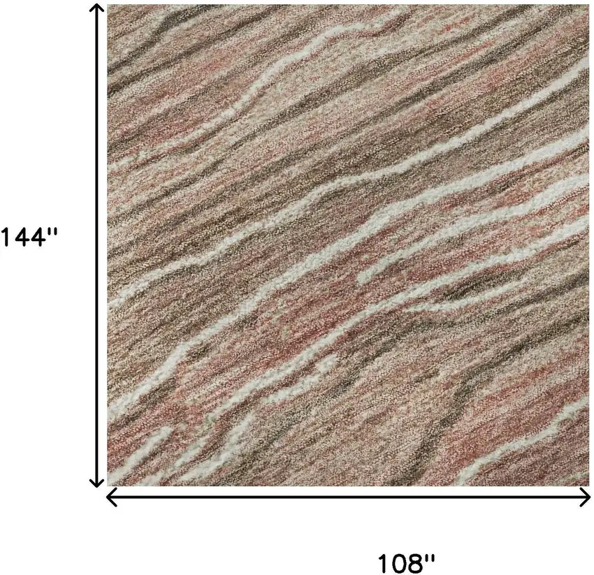 Coffee Copper And Beige Striped Washable Area Rug With UV Protection Photo 9