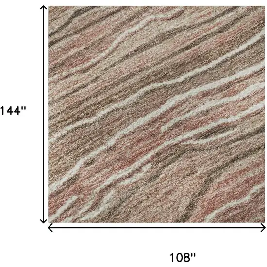 Coffee Copper And Beige Striped Washable Area Rug With UV Protection Photo 9