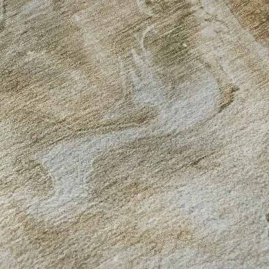 Coffee Copper And Silver Abstract Washable Area Rug With UV Protection Photo 9