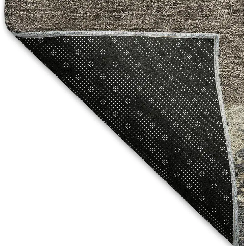 Coffee Gold And Ivory Geometric Washable Area Rug With UV Protection Photo 6