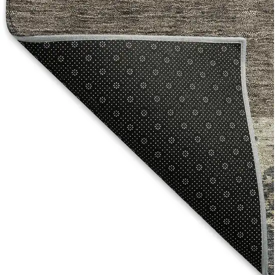 Coffee Gold And Ivory Geometric Washable Area Rug With UV Protection Photo 6