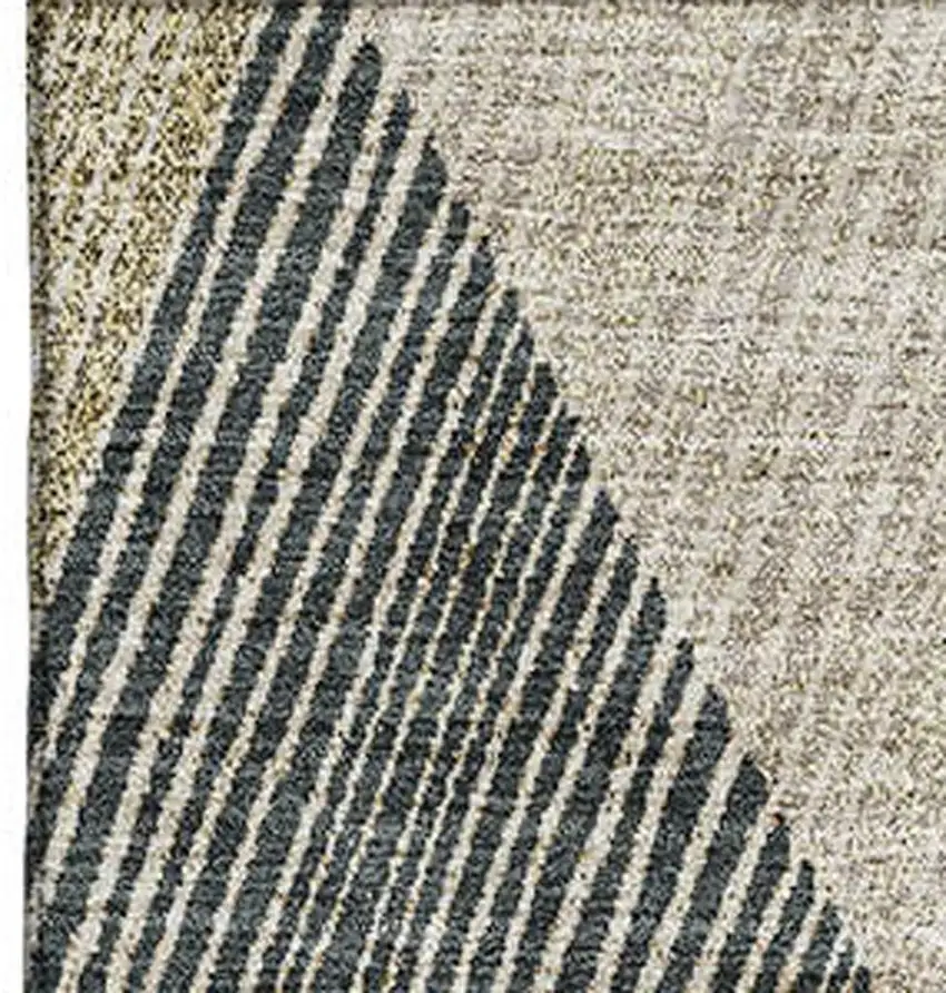 Coffee Gold And Taupe Geometric Washable Area Rug With UV Protection Photo 3