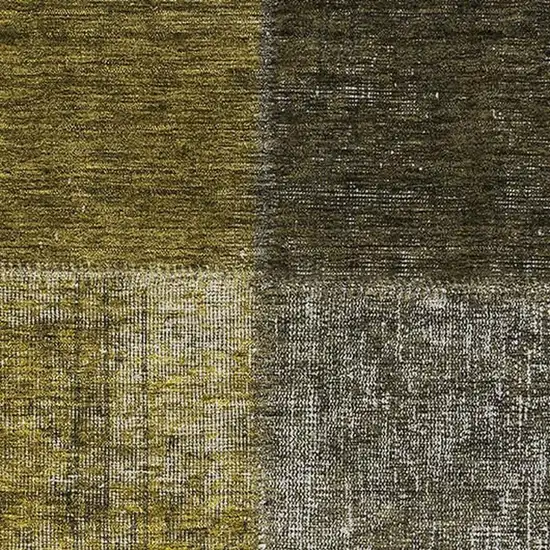 Coffee Gold And Taupe Patchwork Washable Area Rug With UV Protection Photo 2