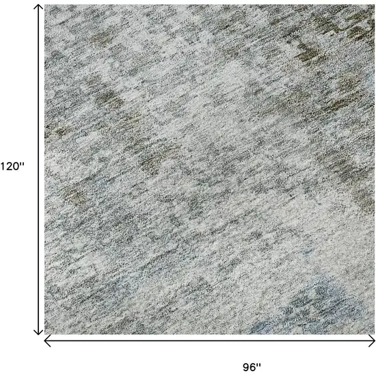 Coffee Gray And Blue Abstract Washable Area Rug With UV Protection Photo 9