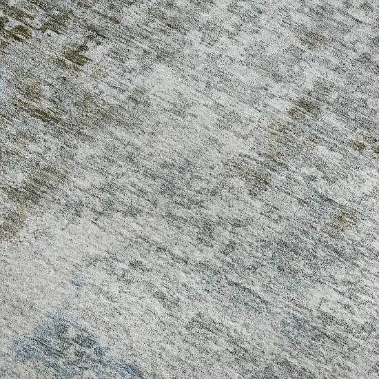 Coffee Gray And Blue Abstract Washable Area Rug With UV Protection Photo 3