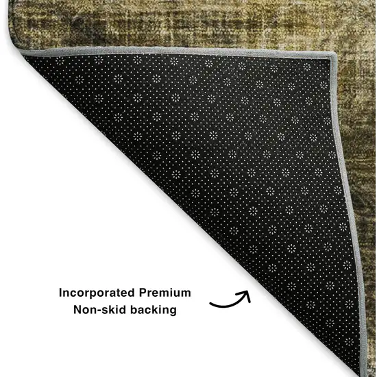 Coffee Gray And Ivory Abstract Washable Area Rug With UV Protection Photo 6