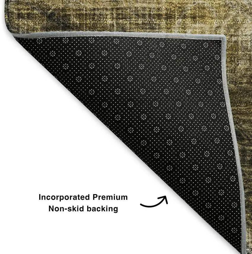 Coffee Gray And Ivory Abstract Washable Area Rug With UV Protection Photo 6