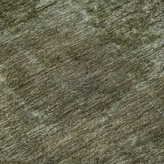 Coffee Green And Taupe Abstract Washable Area Rug With UV Protection Photo 9