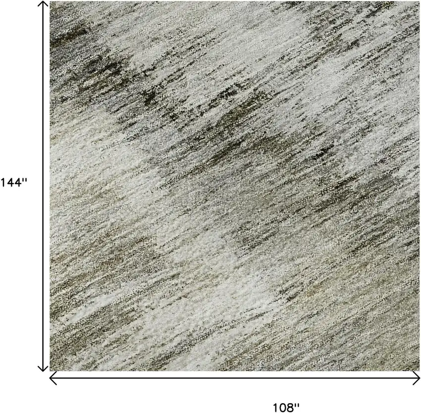 Coffee Ivory And Gray Abstract Washable Area Rug With UV Protection Photo 9