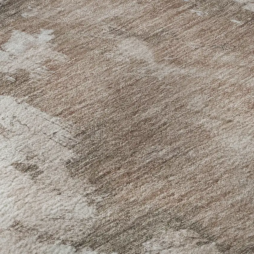 Coffee Ivory And Gray Abstract Washable Area Rug With UV Protection Photo 9