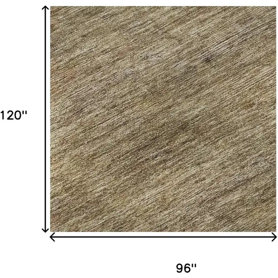 Coffee Ivory And Taupe Striped Washable Area Rug With UV Protection Photo 8