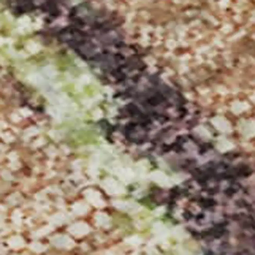 Coffee Mint Green And Beige Abstract Washable Area Rug With UV Protection Photo 2