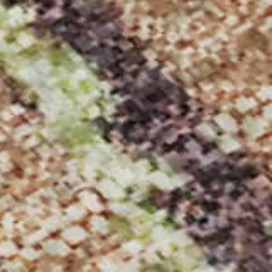 Coffee Mint Green And Beige Abstract Washable Area Rug With UV Protection Photo 2