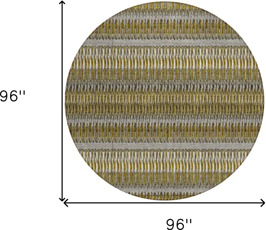Coffee Round Striped Washable Non Skid Indoor Outdoor Area Rug Photo 3