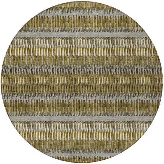 Coffee Round Striped Washable Non Skid Indoor Outdoor Area Rug Photo 5