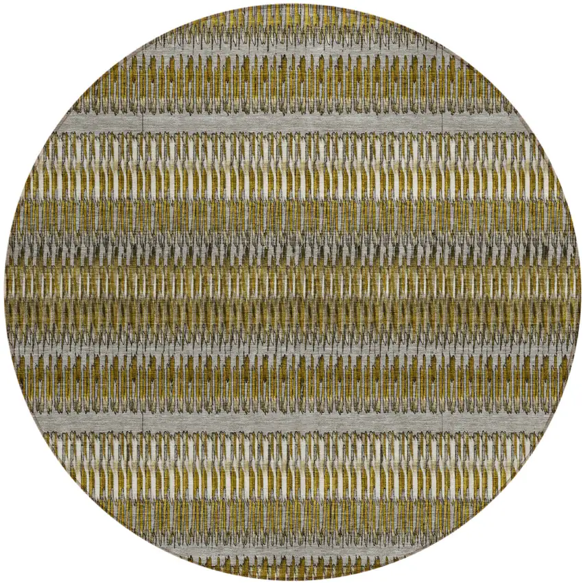 Coffee Round Striped Washable Non Skid Indoor Outdoor Area Rug Photo 2