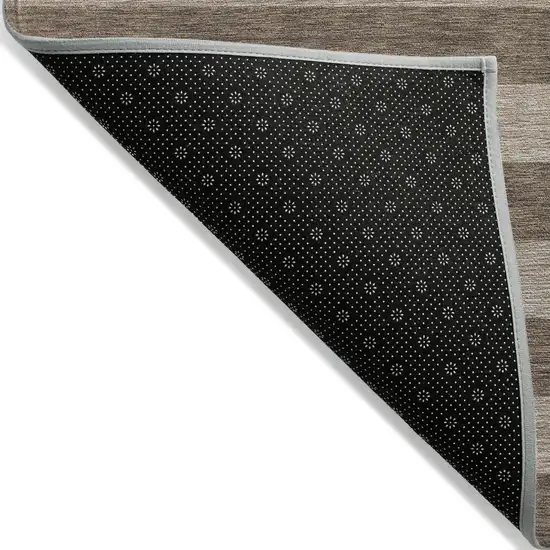 Coffee Striped Washable Non Skid Indoor Outdoor Area Rug Photo 3