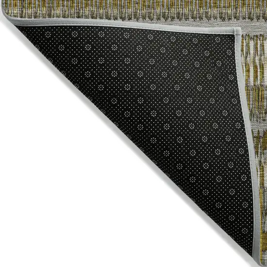 Coffee Striped Washable Non Skid Indoor Outdoor Area Rug Photo 7