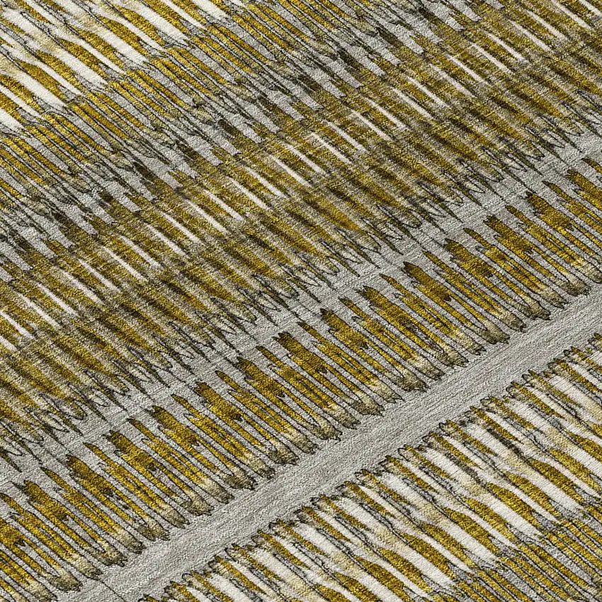 Coffee Striped Washable Non Skid Indoor Outdoor Area Rug Photo 5