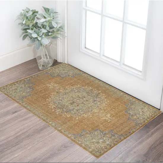 Coffee Vintage Wool Accent Rug Photo 1