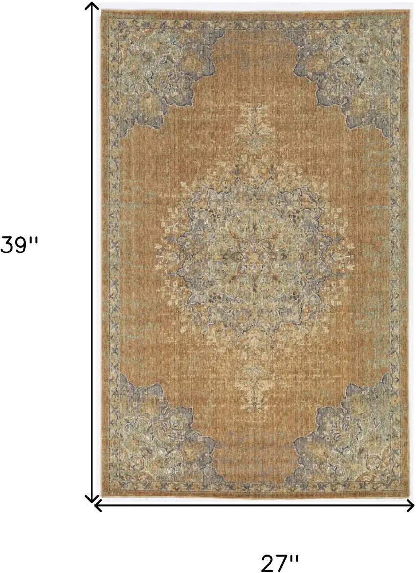 Coffee Vintage Wool Accent Rug Photo 7