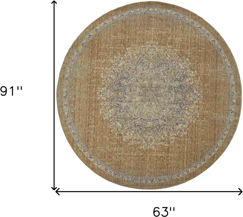 Coffee Wool Rug Photo 6