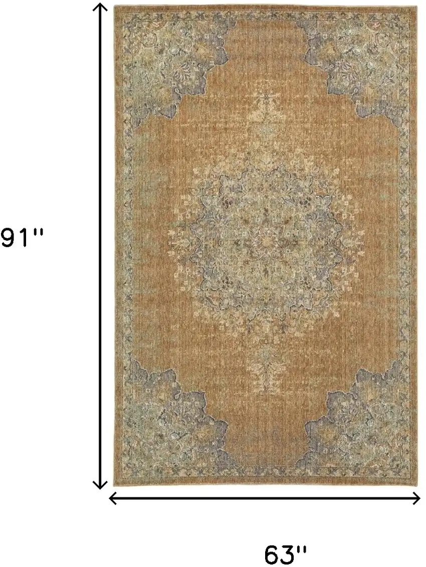 63 X 91 Coffee Wool Rug Photo 3