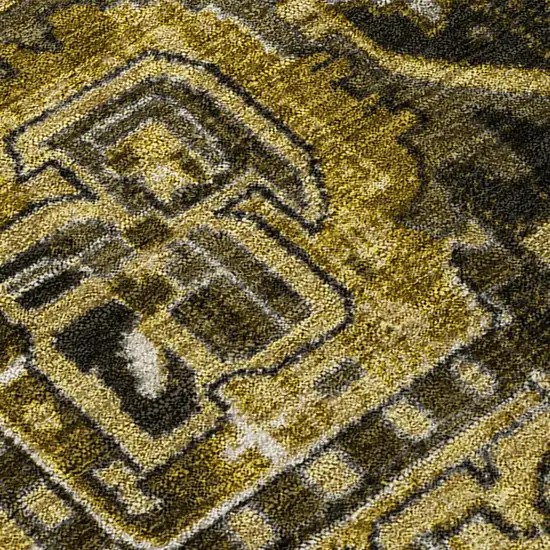 Coffee and Gray Oriental Washable Non Skid Indoor Outdoor Area Rug Photo 8