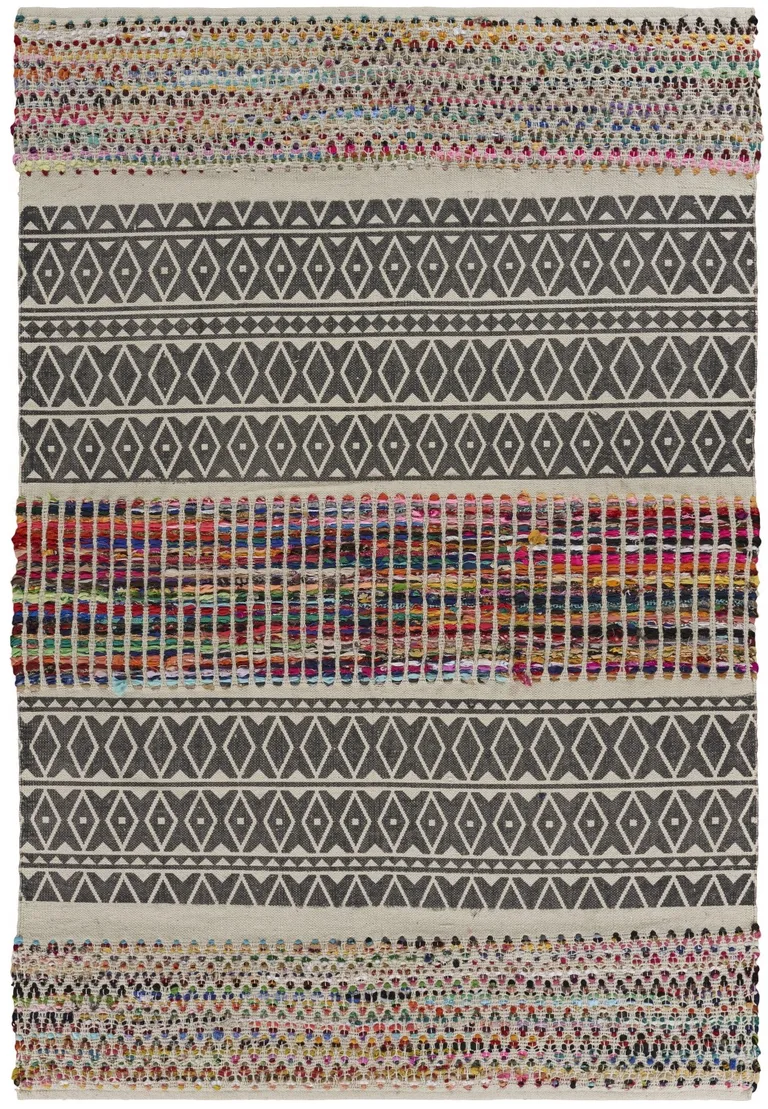 Colorful Traditional Chindi Area Rug Photo 3