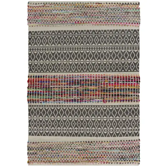 Colorful Traditional Chindi Area Rug Photo 3