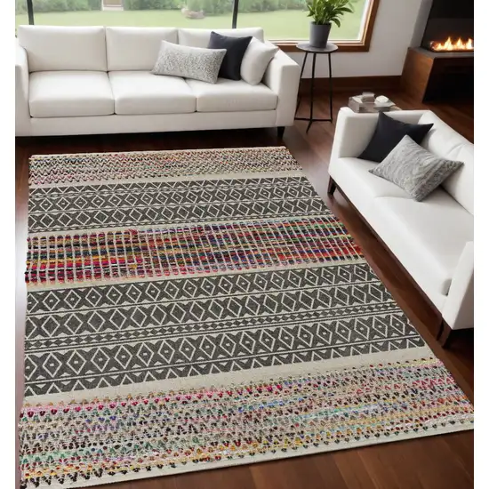 Colorful Traditional Chindi Area Rug Photo 2