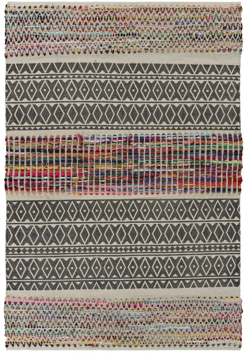 Colorful Traditional Chindi Area Rug Photo 1