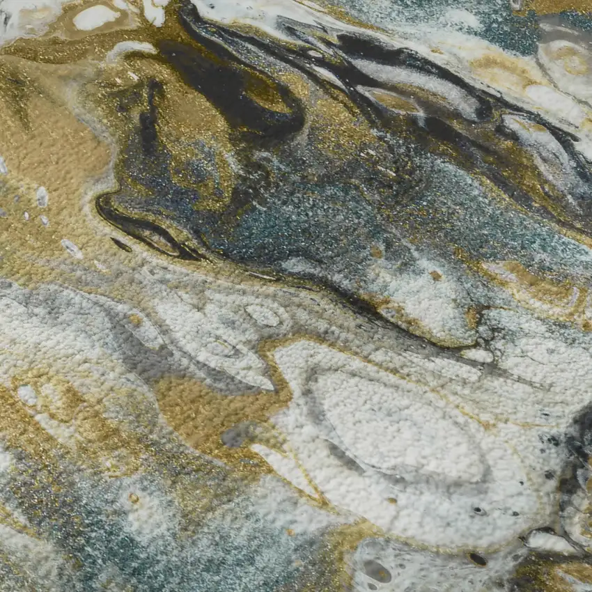 Cool Gray And Gold Abstract Washable Indoor Outdoor Area Rug Photo 6