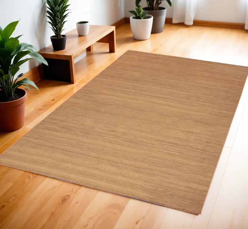 Copper Abstract Washable Area Rug Photo 1