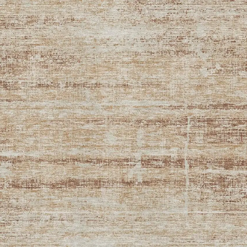 Copper And Beige Abstract Washable Area Rug With UV Protection Photo 4