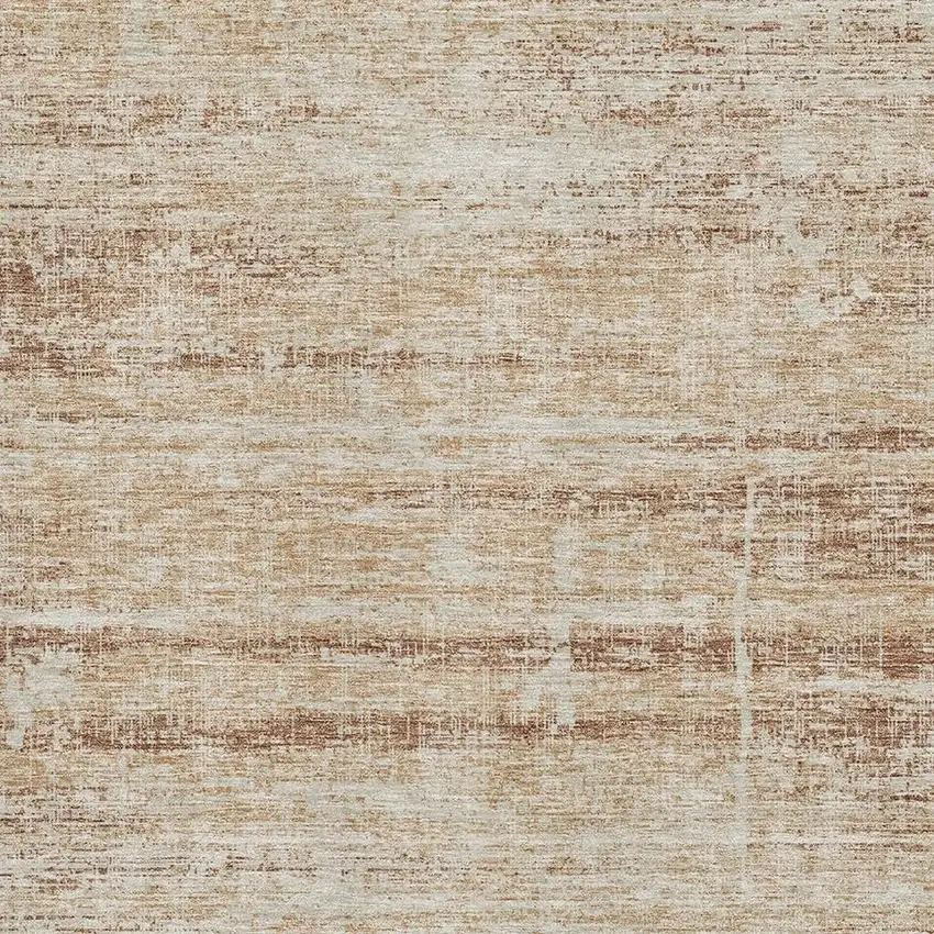 Copper And Beige Abstract Washable Area Rug With UV Protection Photo 4