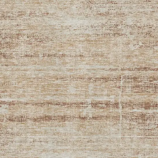 Copper And Beige Abstract Washable Area Rug With UV Protection Photo 4